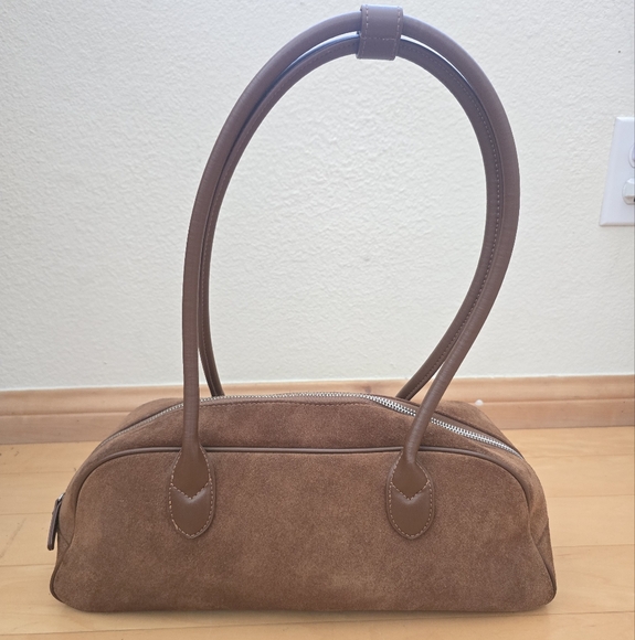 Brown Suede East-West Tote Bag - Picture 2 of 7